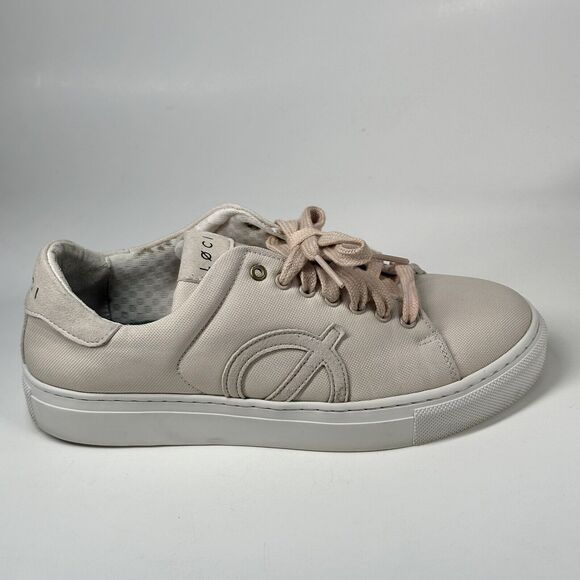 Loci x Nikki Reed Women's Beige Nine Low-Top Logo Canvas Sneakers Shoes Size 38 - Picture 10 of 16